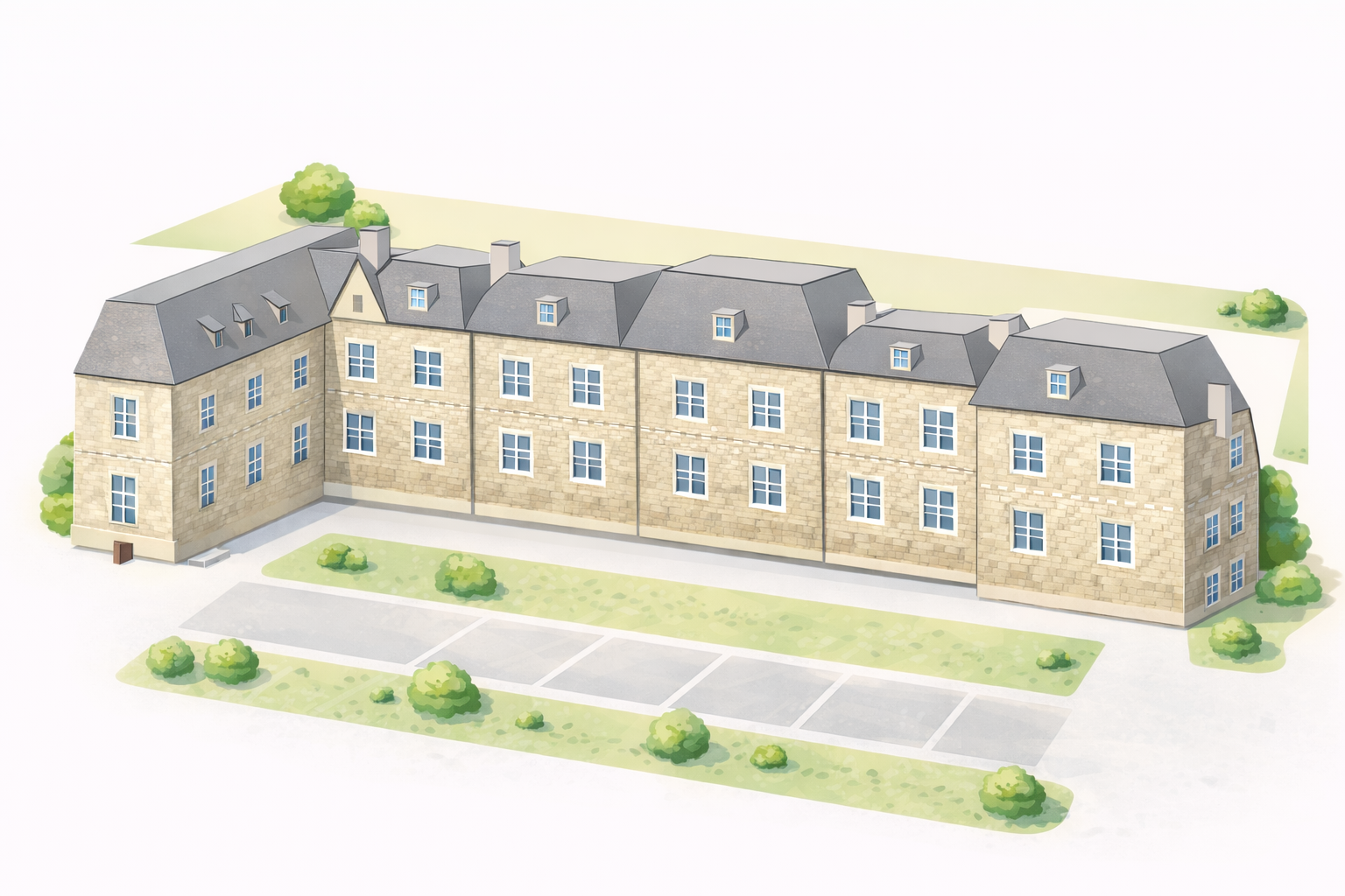 Vue aérienne du domaine du Château de Ravenel